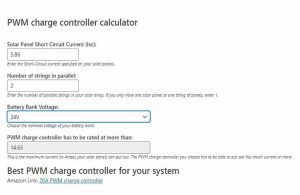 PWM charge controller calculator