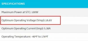 MPPT solar charge controller - operating voltage of a 12V solar panel