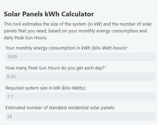 How many solar panels do i need for 1500 kwh per month