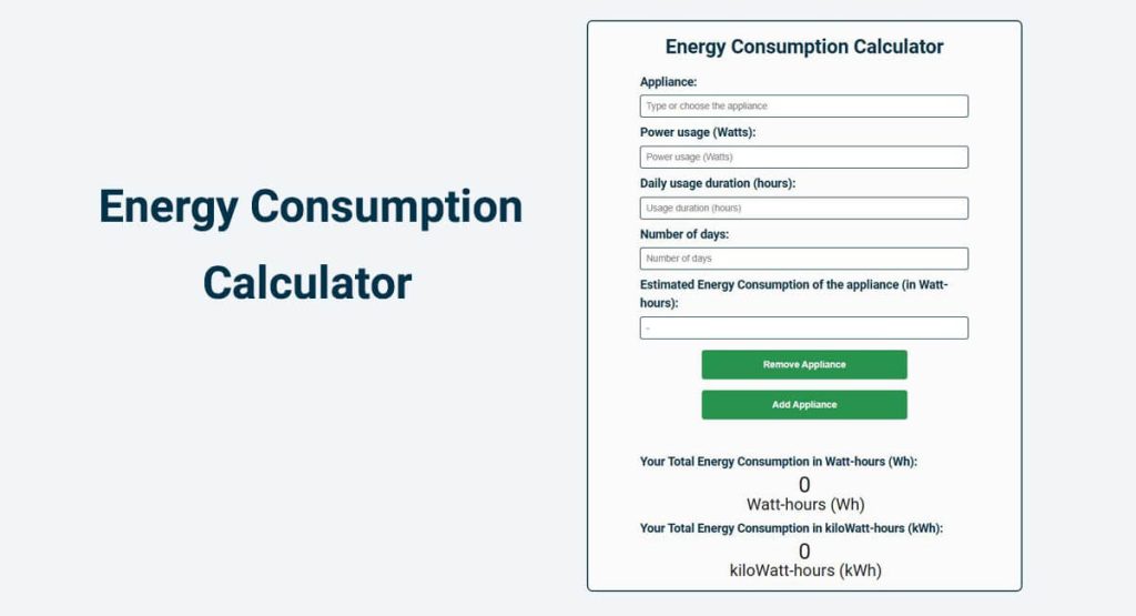 Energy consumption calculator