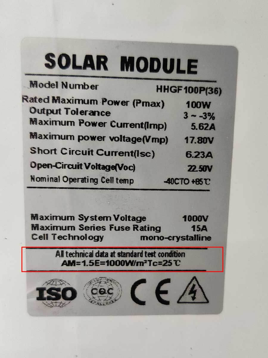 Solar panel ratings exlained