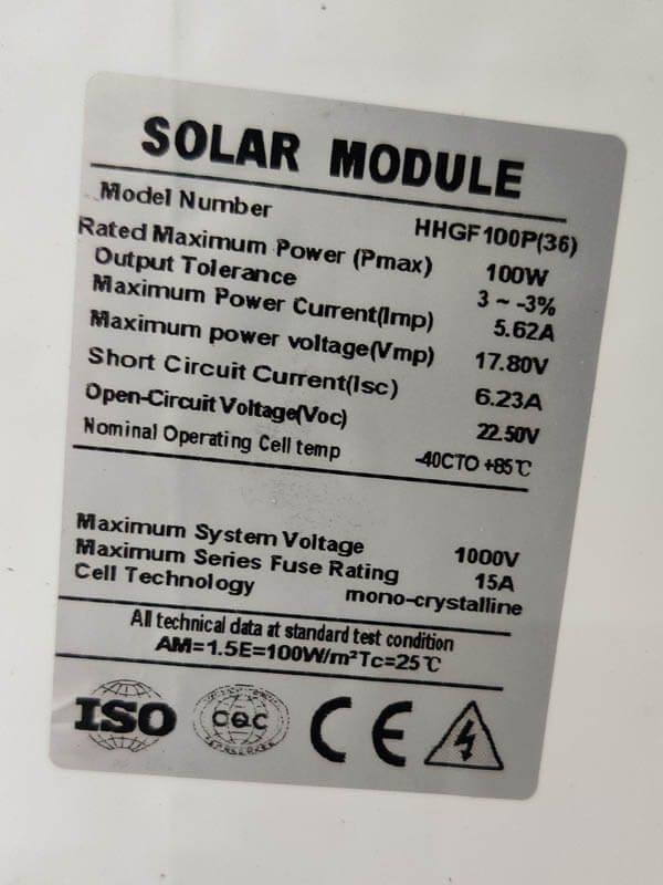 Solar panel fuse